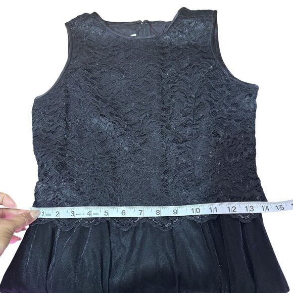 Vintage Jessica McClintock Girls Black Lace Chiffon Party Dress Size 12 Pre Teen - Picture 6 of 8